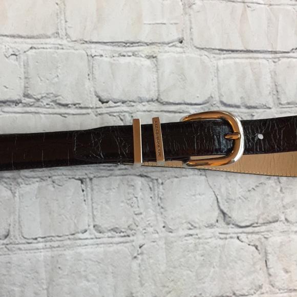 VINTAGE LIZ CLAIBORNE FAUX CROC BLACK BELT SIZE M - Picture 8 of 9